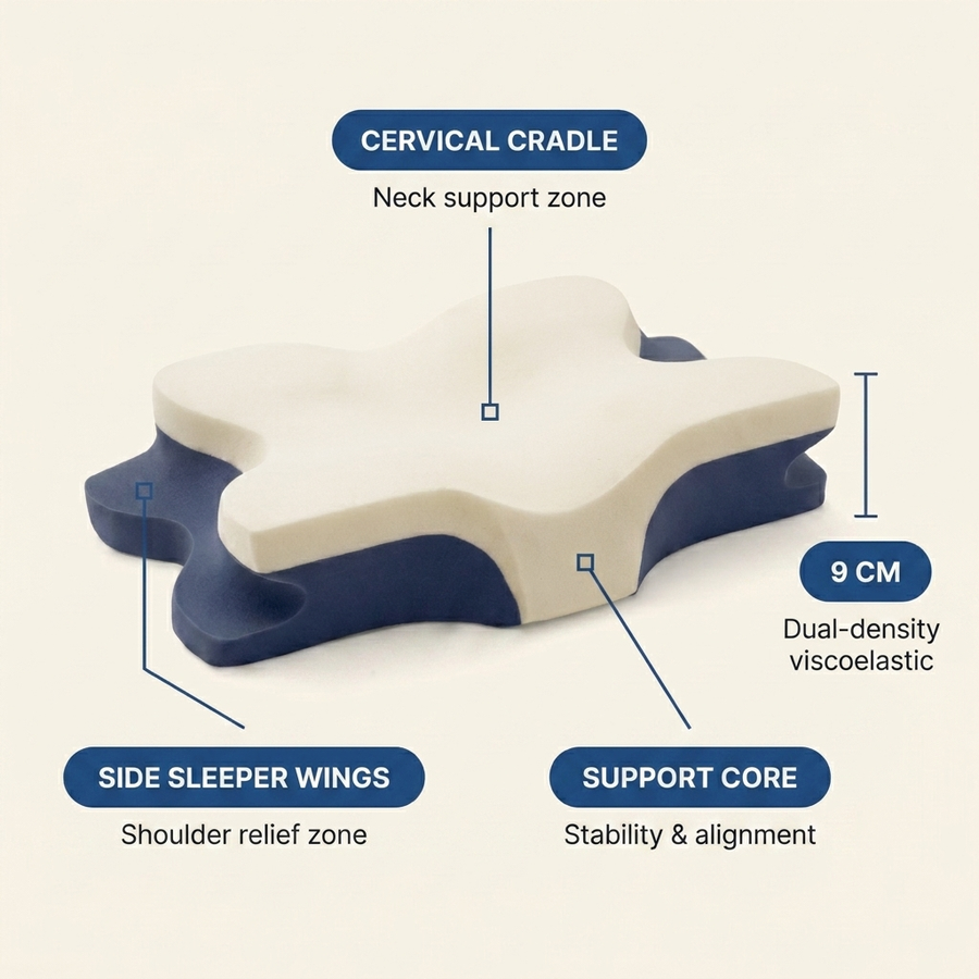 Three zones, dual-density foam