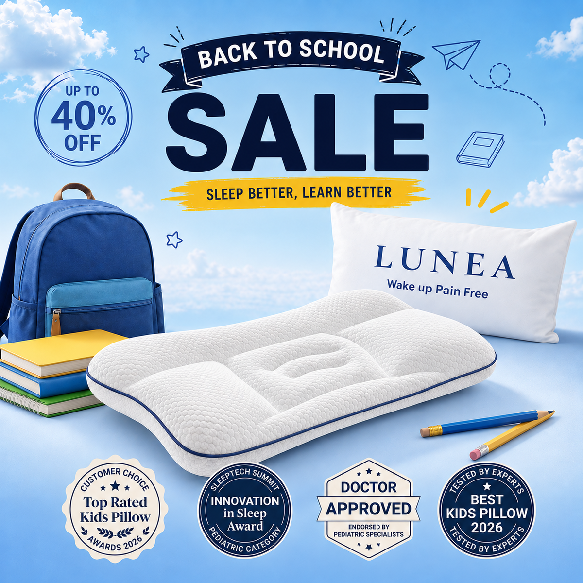 Kids Ergonomic Posture Pillow
