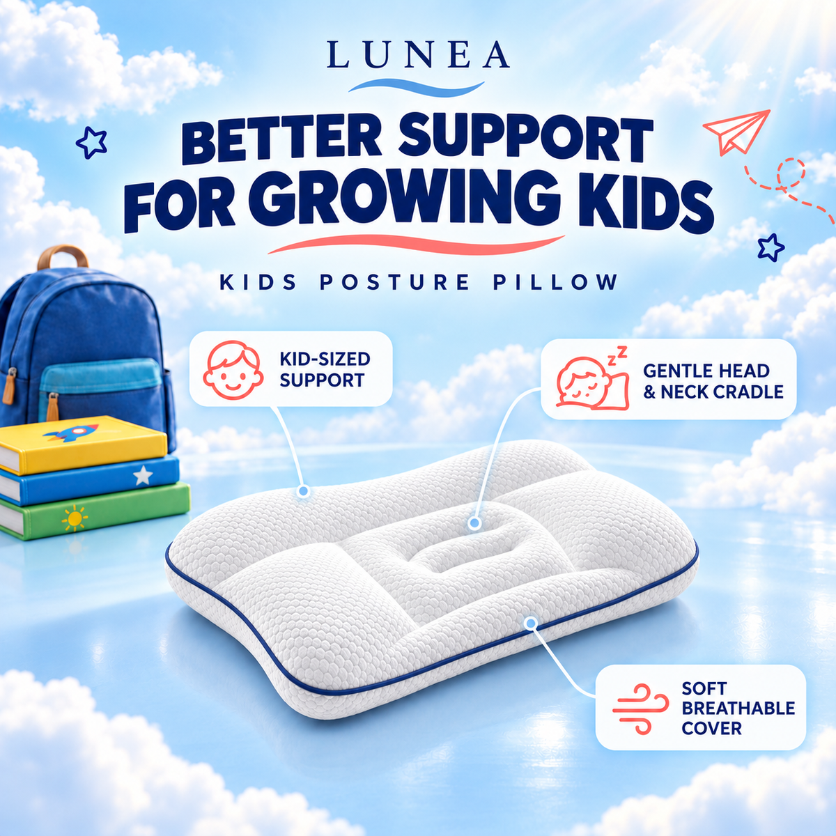 Kids Ergonomic Posture Pillow